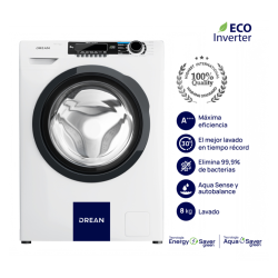 Lavarropas Drean Carga Frontal Ecoinverter 8 Kg 1400rpm LFDR0814SB0
