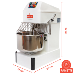 Amasadora Rapida Panetti Industrial HS50 20Kg Harina / 32Kg Masa 3Kw