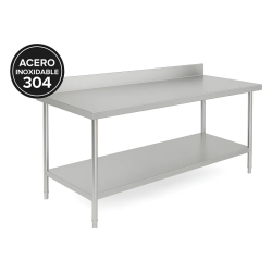 Mesa De Trabajo Gastronomica Panetti 1.5 Mts Acero Inox 304 Con Zocalo