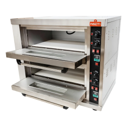 HORNO PIZZERO ELECTRICO PANETTI DOBLE PISO/2 BANDEJAS REFRACTARIO