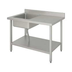 MESA GASTRONOMICA CON BACHA IZQUIERDA PANETTI 1.20Mts ACERO INOX 201