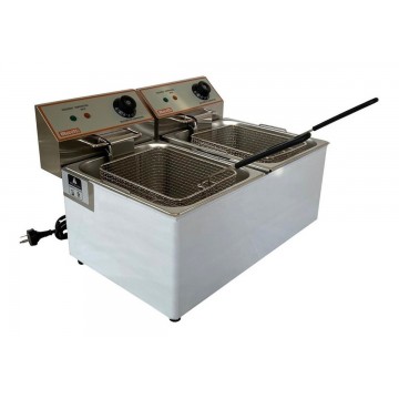 Freidora Electrica Moretti 16 Litros Doble Cuba 8+8 Acero Inoxidable