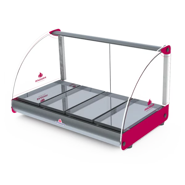 Vitrina Curva Eléctrica Progas 4 BANDEJAS 250W PRV 04E